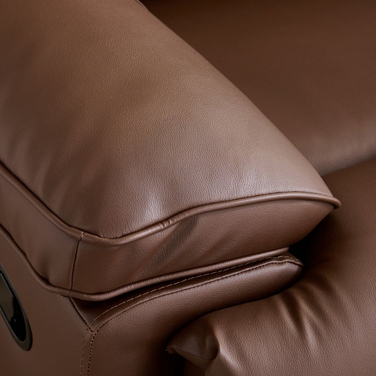 Torino Faux Leather 1-Seater Recliner - Brown