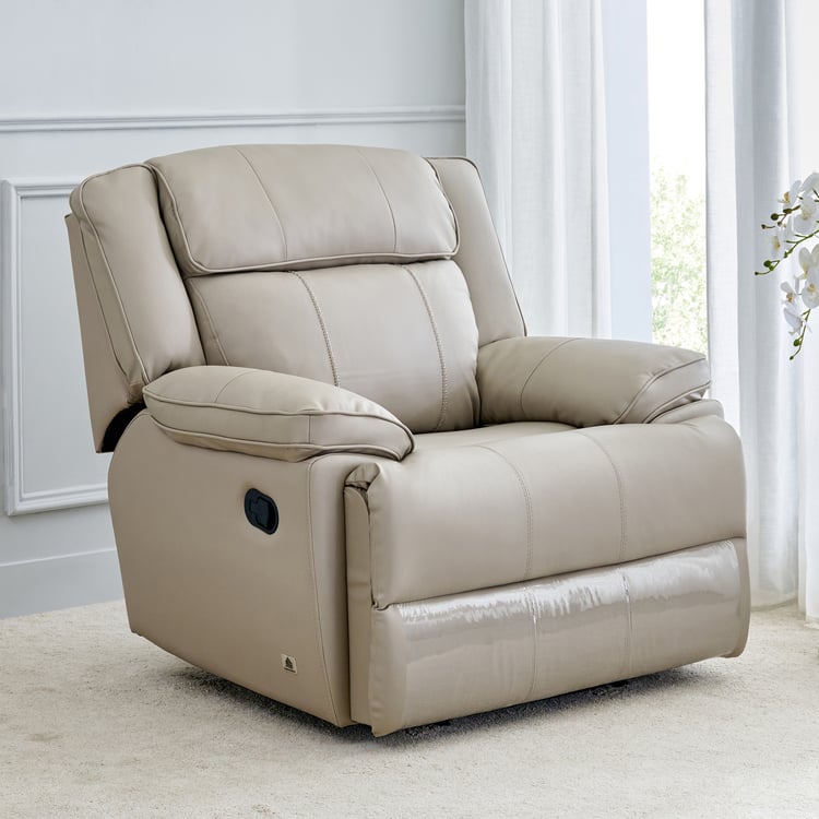 Torino Faux Leather 1-Seater Recliner - Grey
