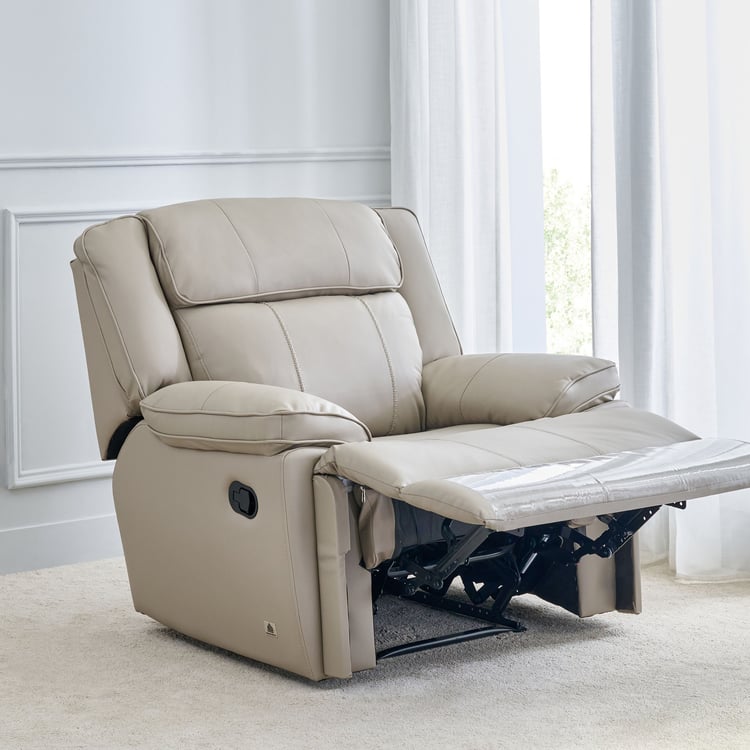 Torino Faux Leather 1-Seater Recliner - Grey
