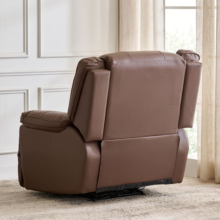 Torino Faux Leather 1-Seater Electric Recliner - Brown