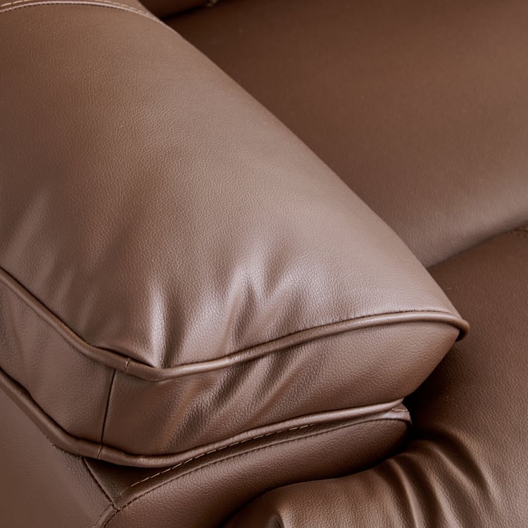 Torino Faux Leather 1-Seater Electric Recliner - Brown