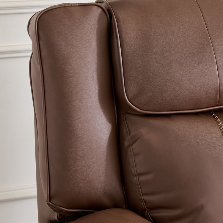 Torino Faux Leather 1-Seater Electric Recliner - Brown