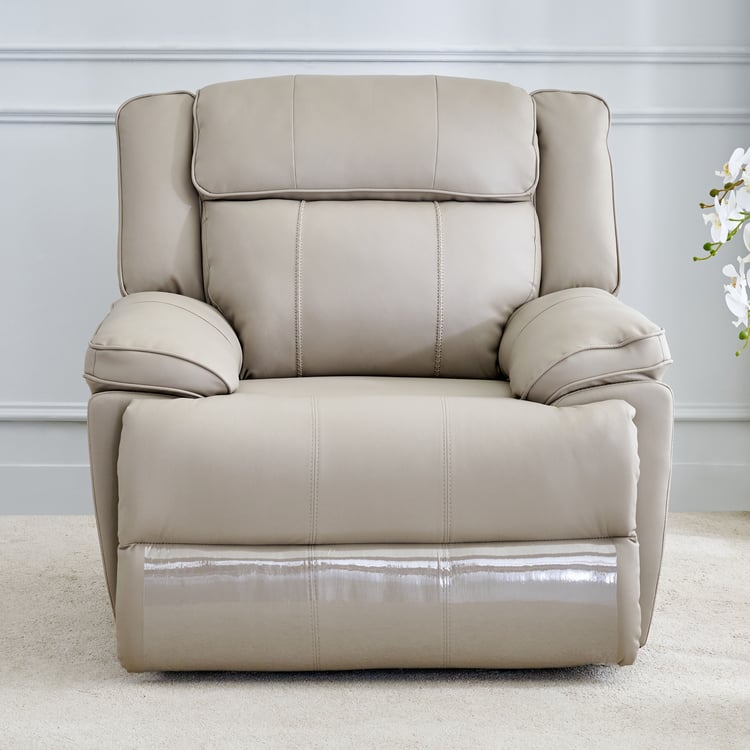 Torino Faux Leather 1-Seater Electric Recliner - Grey