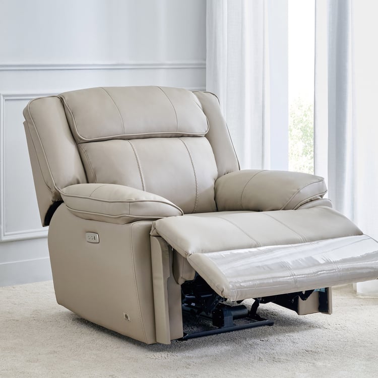 Torino Faux Leather 1-Seater Electric Recliner - Grey