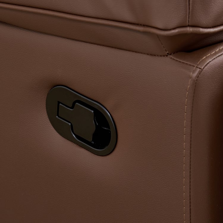 Torino Faux Leather 2-Seater Recliner - Brown