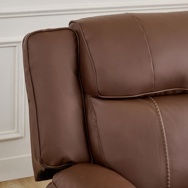 Torino Faux Leather 2-Seater Recliner - Brown