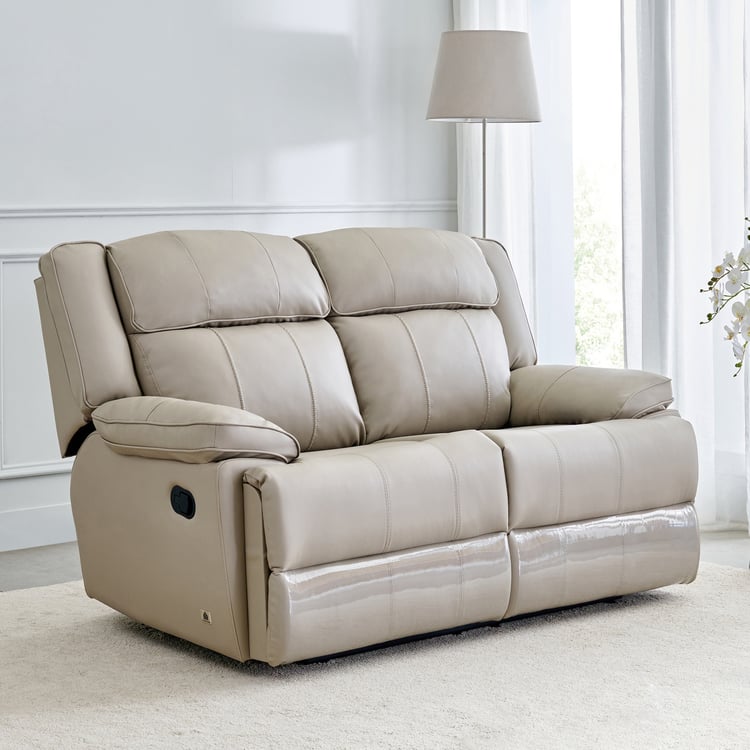 Torino Faux Leather 2-Seater Recliner - Grey