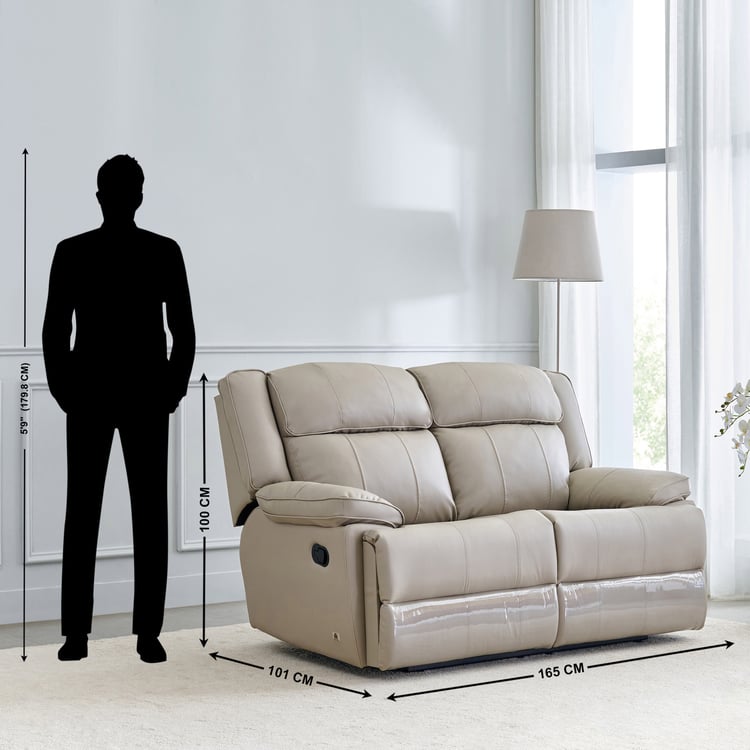 Torino Faux Leather 2-Seater Recliner - Grey