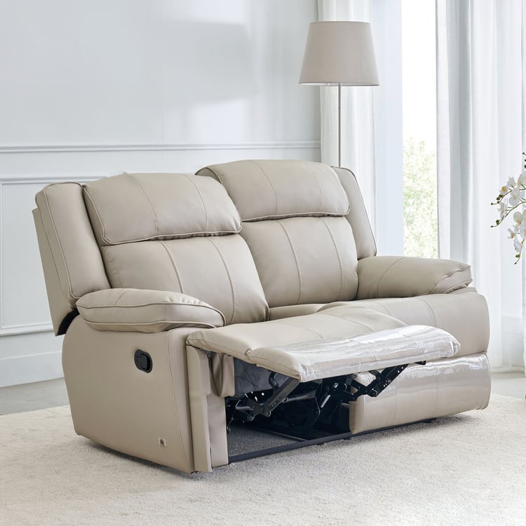 Torino Faux Leather 2-Seater Recliner - Grey