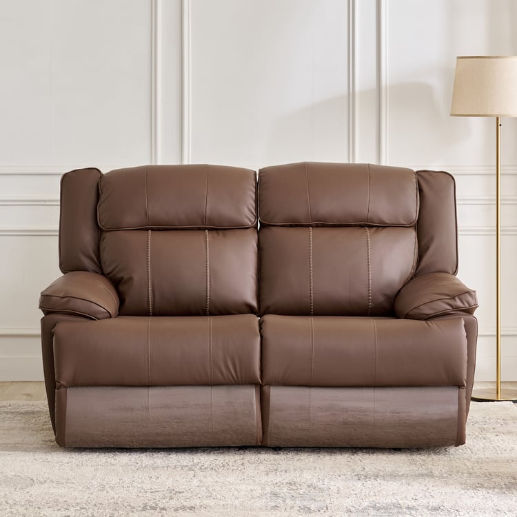 Torino Faux Leather 2-Seater Electric Recliner - Brown