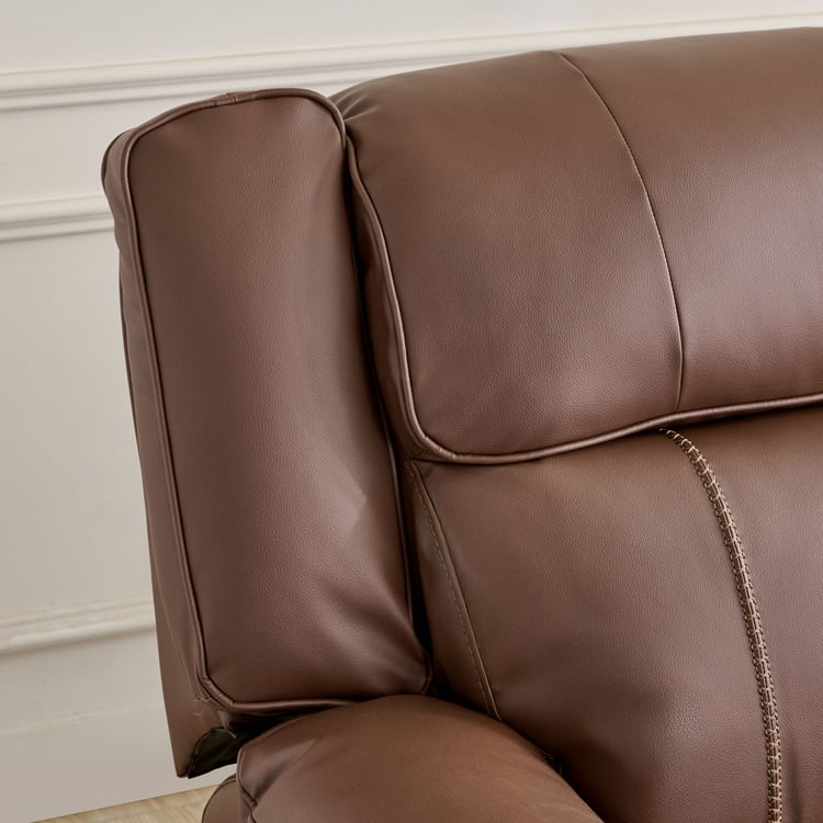 Torino Faux Leather 2-Seater Electric Recliner - Brown
