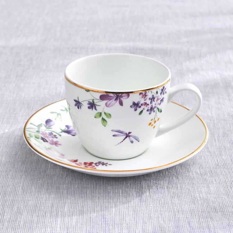 Lucas Carnation Bone China Printed Cup and Saucer - 210ml