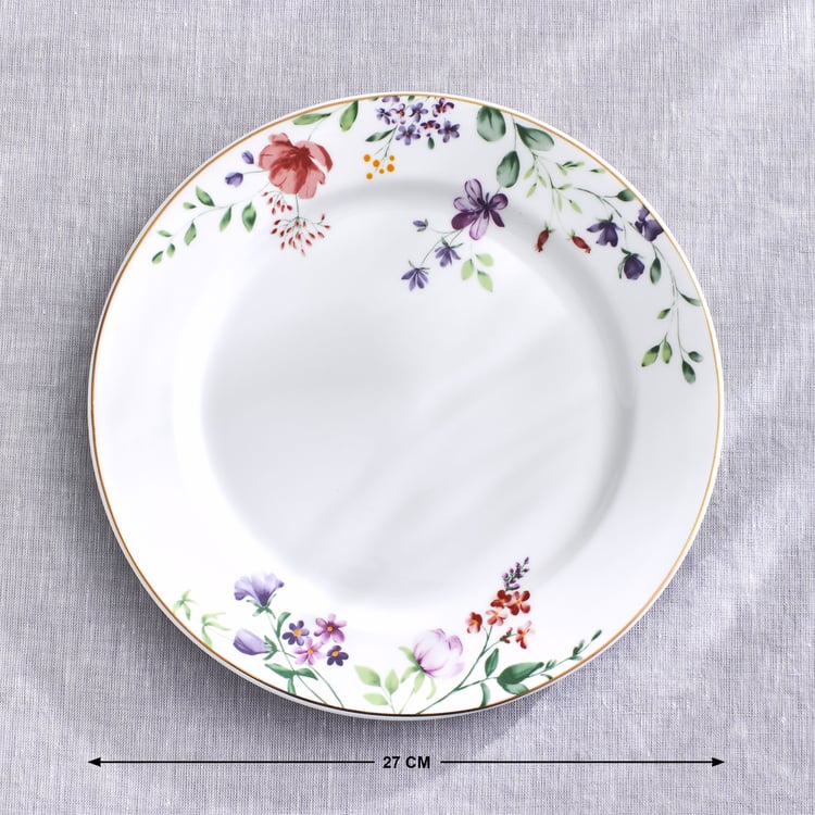 Lucas Carnation Bone China Floral Print Dinner Plate - 27cm