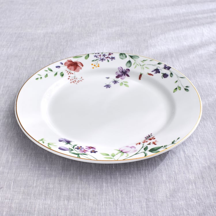 Lucas Carnation Bone China Floral Print Dinner Plate - 27cm