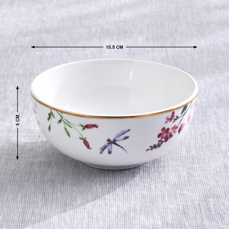Lucas Carnation Bone China Floral Print Katori - 240ml