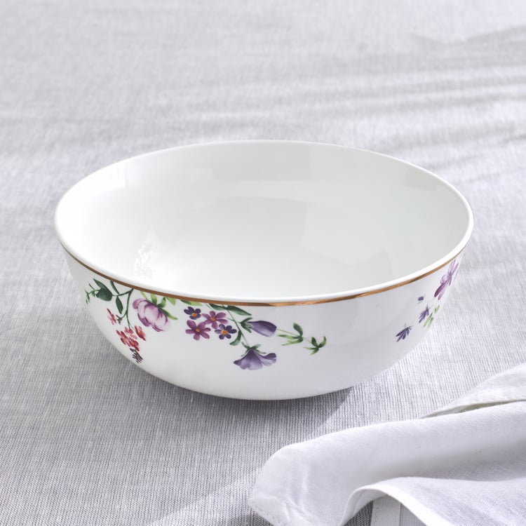 Lucas Carnation Bone China Floral Print Serving Bowl - 1.21L