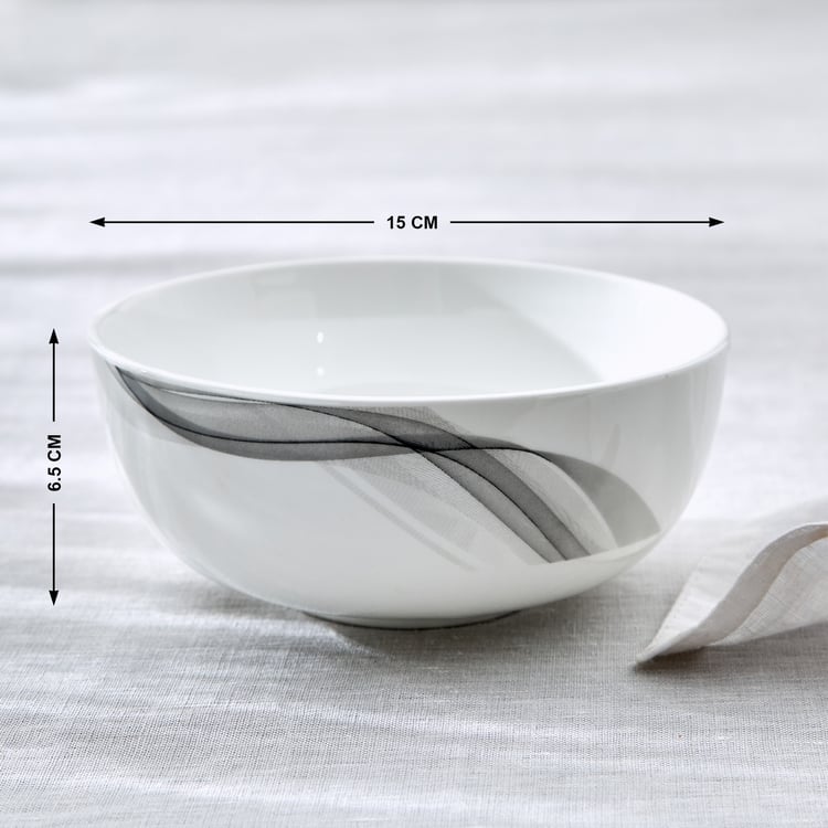 Lucas Helix Bone China Printed Cereal Bowl - 600ml