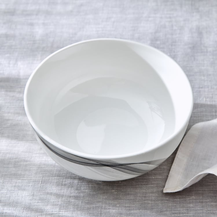 Lucas Helix Bone China Printed Cereal Bowl - 600ml