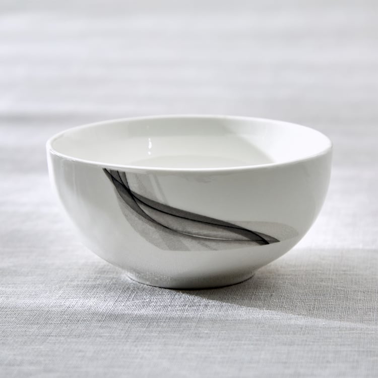 Lucas Helix Bone China Printed Katori - 240ml