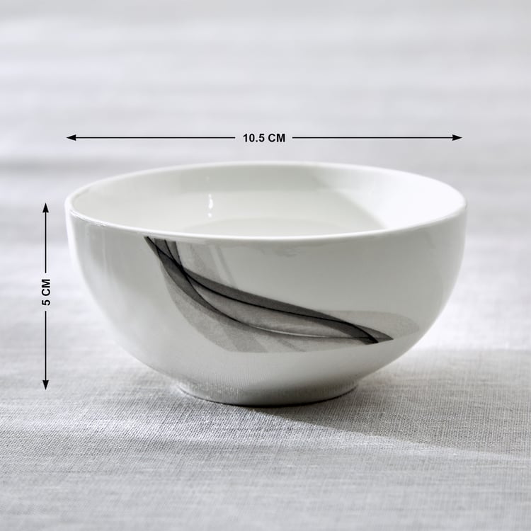 Lucas Helix Bone China Printed Katori - 240ml