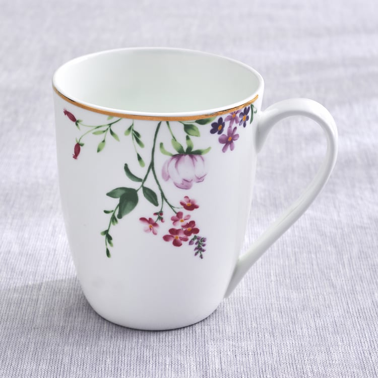 Lucas Carnation Bone China Floral Print Coffee Mug- 340ml