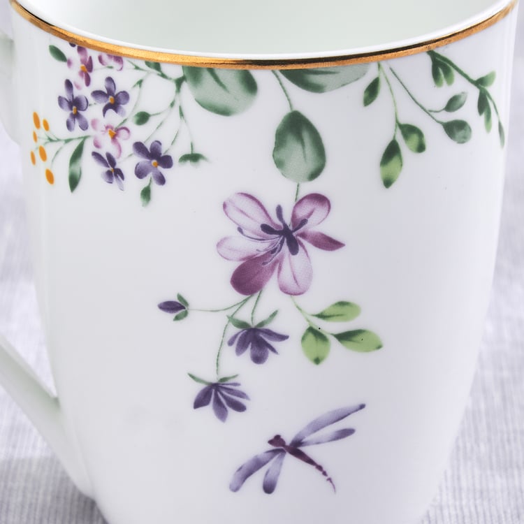 Lucas Carnation Bone China Floral Print Coffee Mug- 340ml
