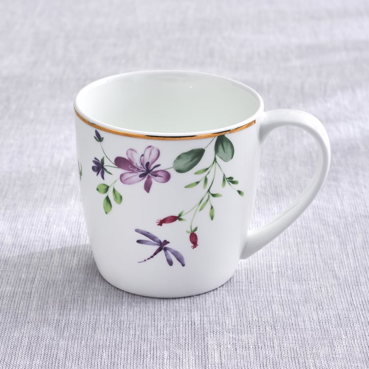 Lucas Carnation Bone China Floral Print Coffee Mug - 240ml