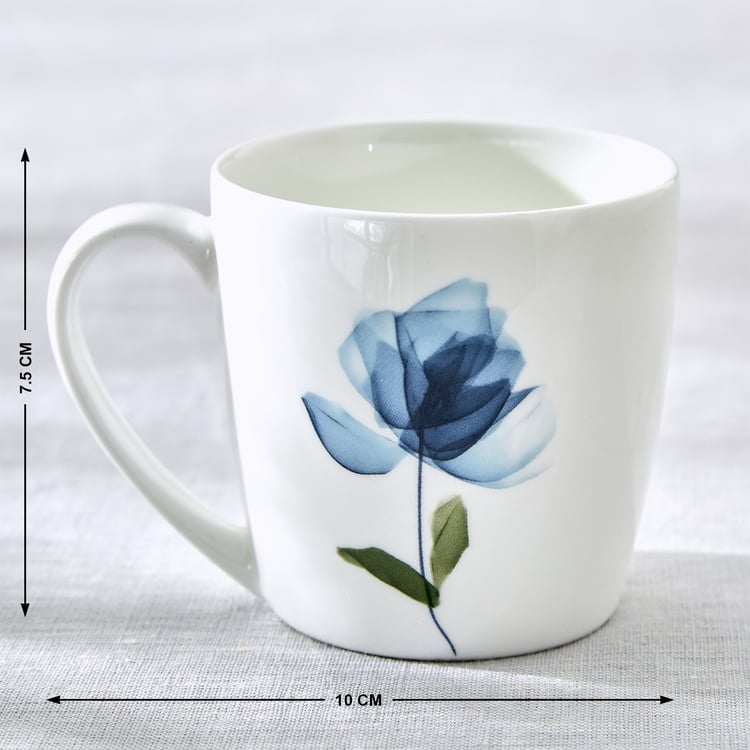 Lucas Cobalt Bone China Floral Print Coffee Mug - 240ml