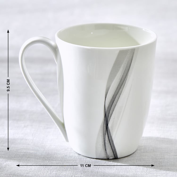 Lucas Helix Bone China Printed Coffee Mug - 340ml