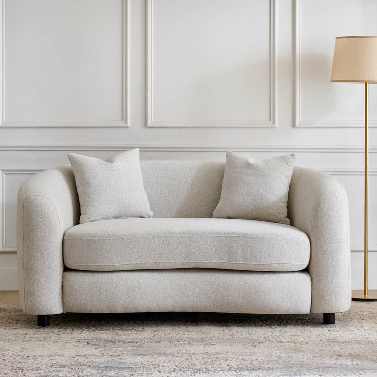 Saga Fabric 2-Seater Sofa with Cushions - Beige