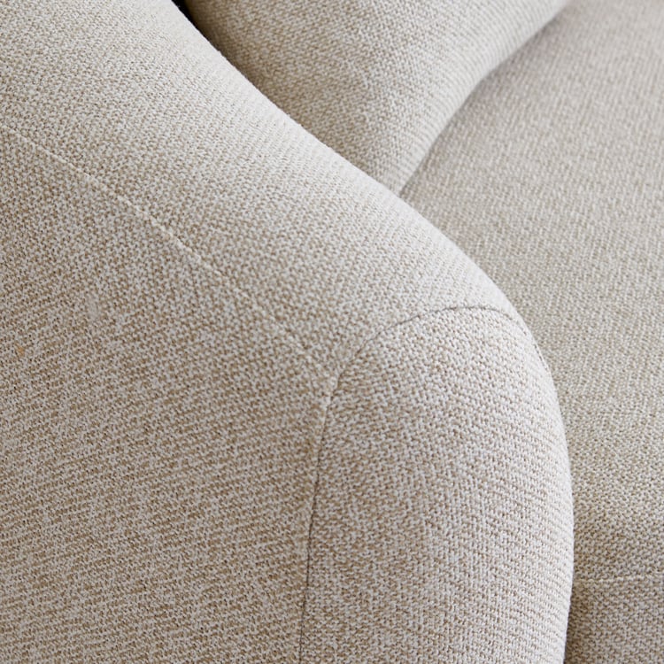 Saga Fabric 2-Seater Sofa with Cushions - Beige