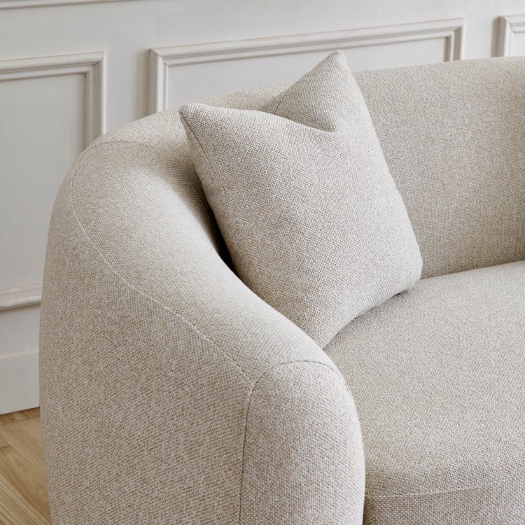 Saga Fabric 2-Seater Sofa with Cushions - Beige