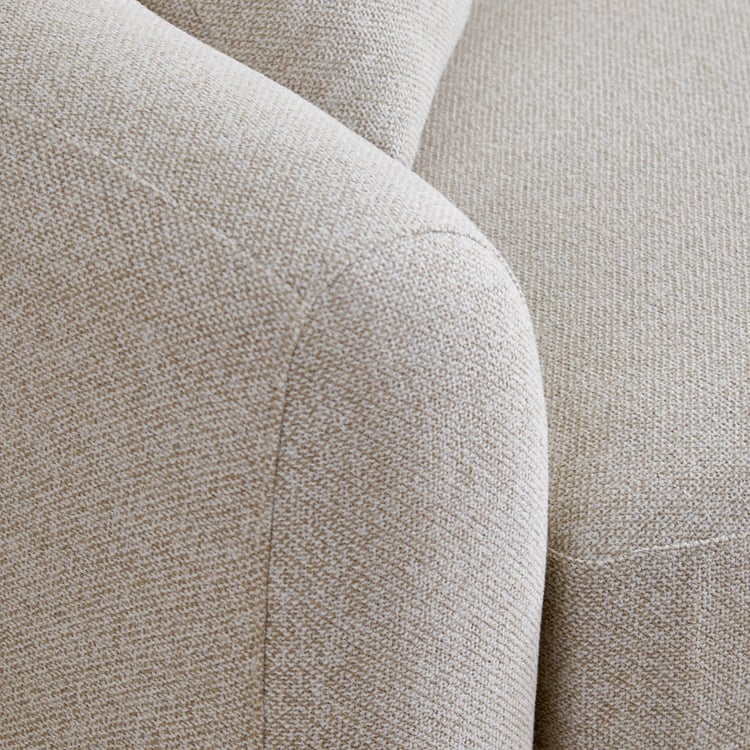 Saga Fabric 3-Seater Sofa with Cushions - Beige