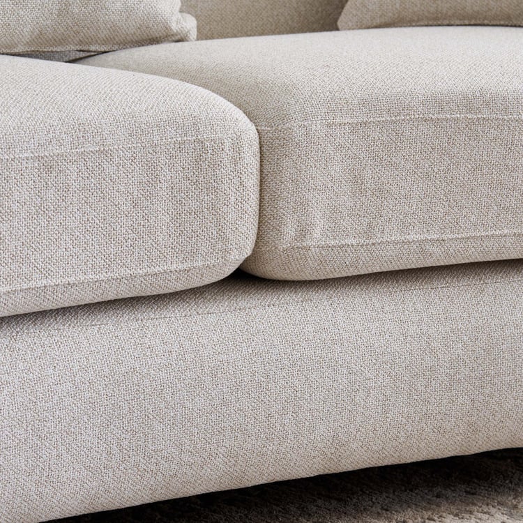 Saga Fabric 3-Seater Sofa with Cushions - Beige