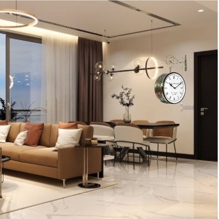 VEDAS Mystical Indiana Metal Double-Sided Hanging Clock - 22cm