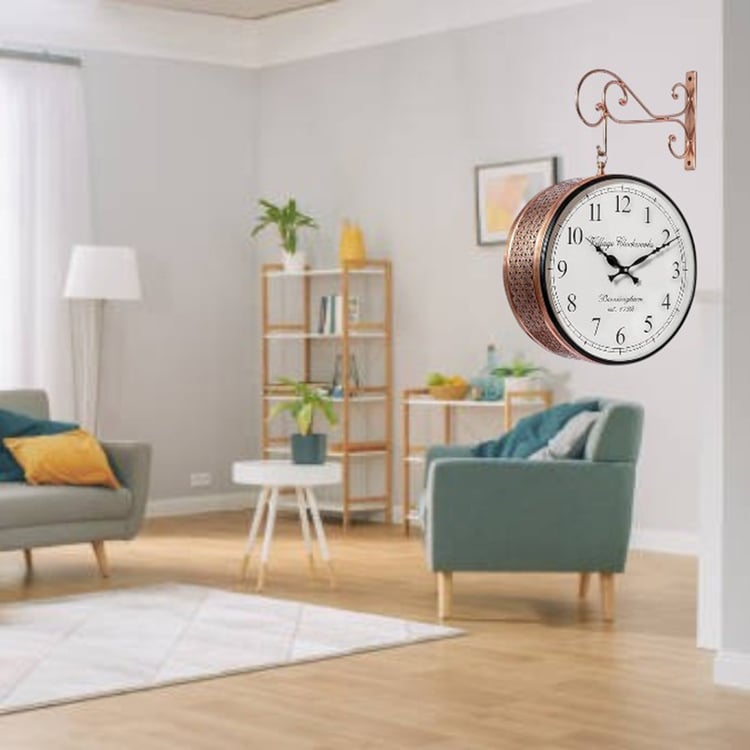 VEDAS Mystical Indiana Metal Double-Sided Hanging Clock - 22cm