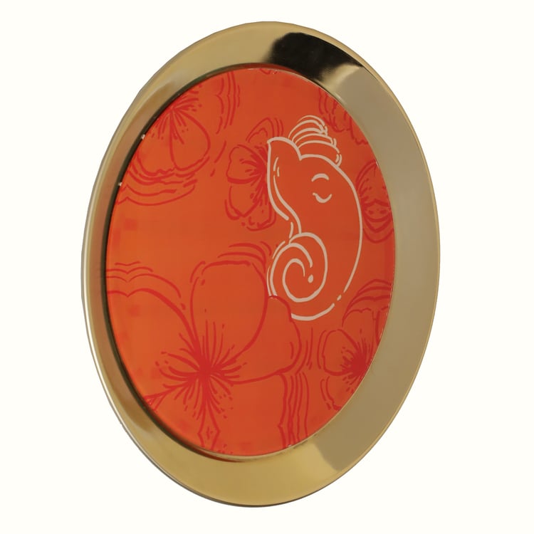 VEDAS Mystical Indiana Metal Ganesha Wall Plate