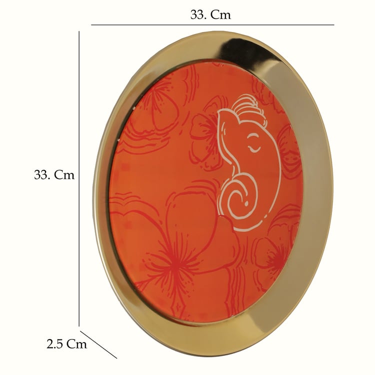 VEDAS Mystical Indiana Metal Ganesha Wall Plate