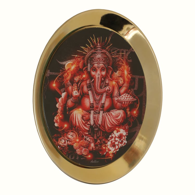 VEDAS Mystical Indiana Metal Ganesha Wall Plate