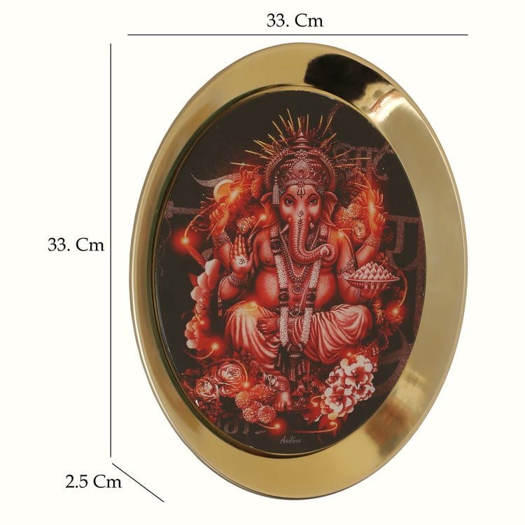 VEDAS Mystical Indiana Metal Ganesha Wall Plate