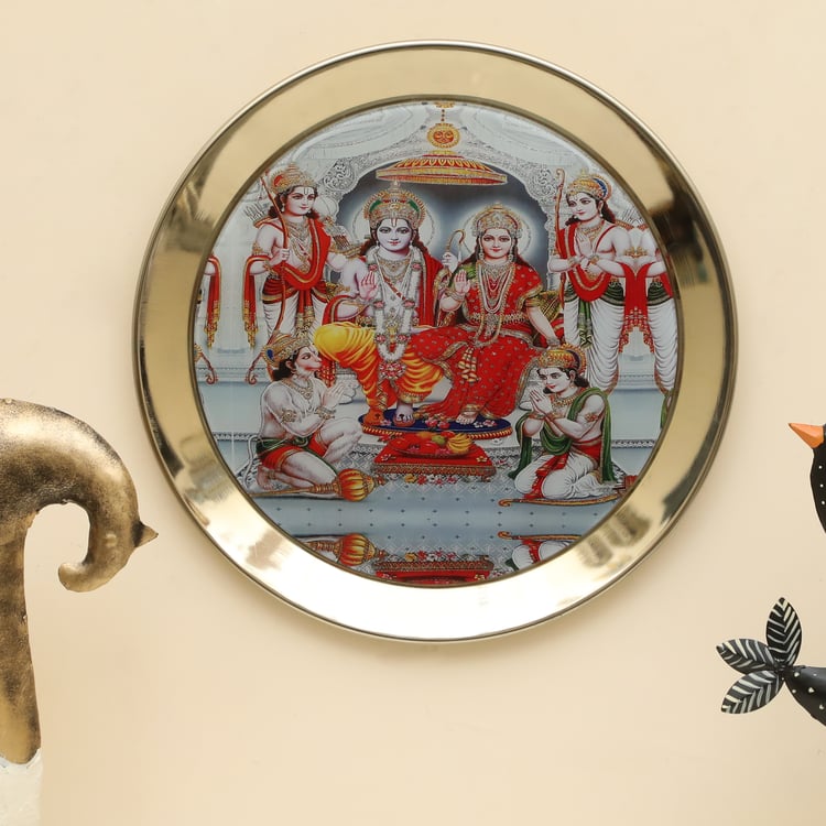 VEDAS Mystical Indiana Metal Ram Darbar Wall Plate