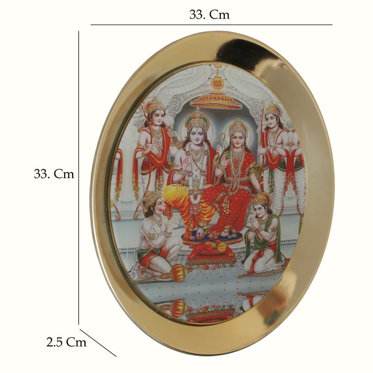 VEDAS Mystical Indiana Metal Ram Darbar Wall Plate
