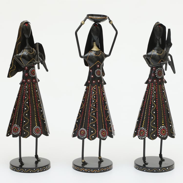 VEDAS Mystical Indiana Set of 3 Metal Doll Figurines