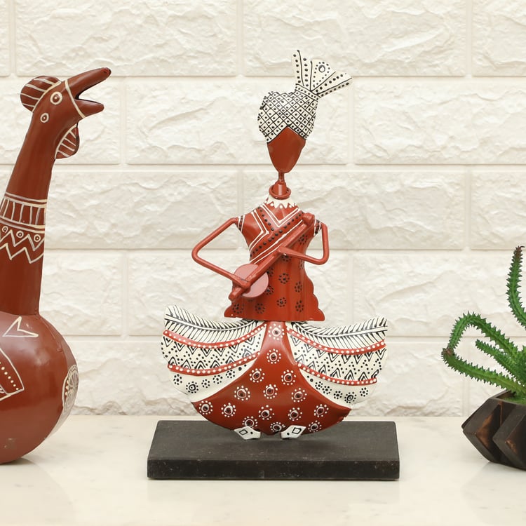 VEDAS Mystical Indiana Metal Musician with Sitar Figurine