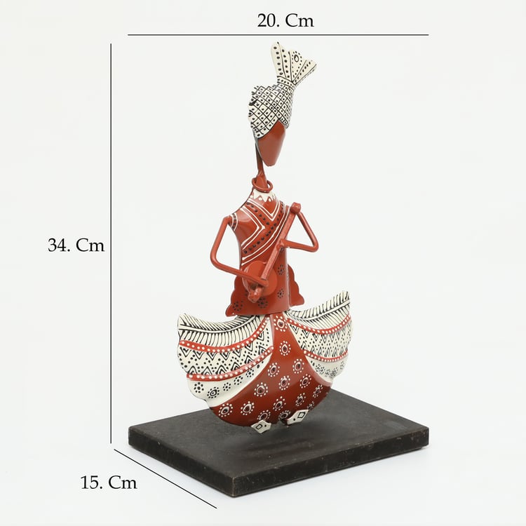 VEDAS Mystical Indiana Metal Musician with Sitar Figurine
