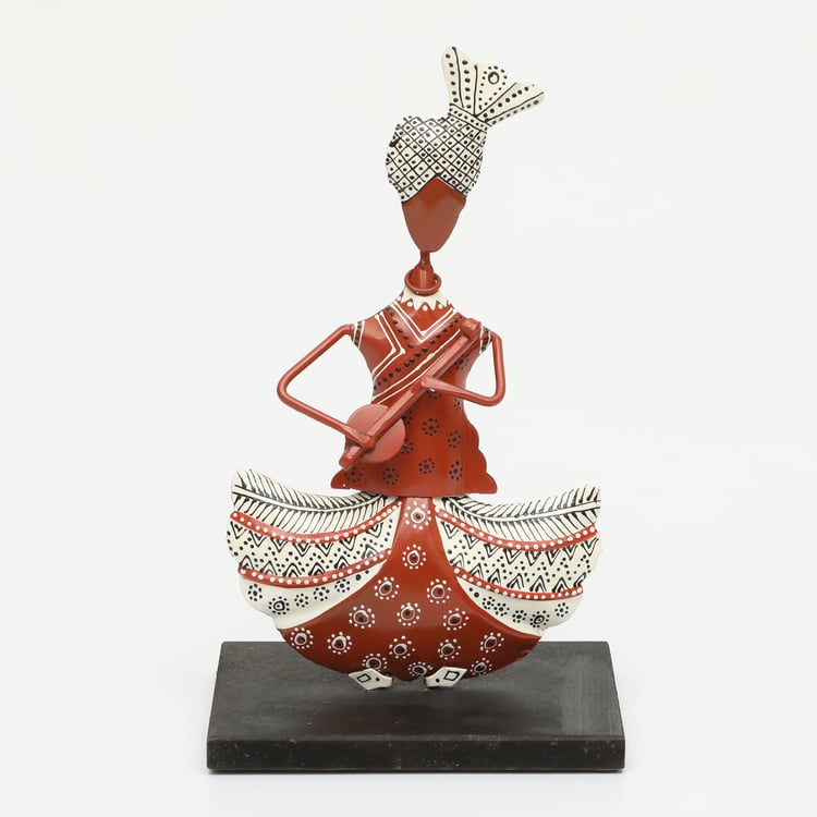 VEDAS Mystical Indiana Metal Musician with Sitar Figurine