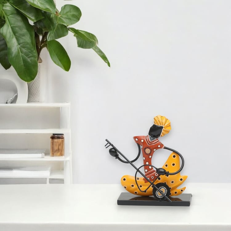 VEDAS Mystical Indiana Metal Musician with Sitar Figurine