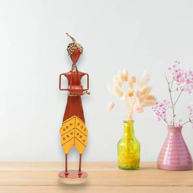 VEDAS Mystical Indiana Metal Dhol Figurine