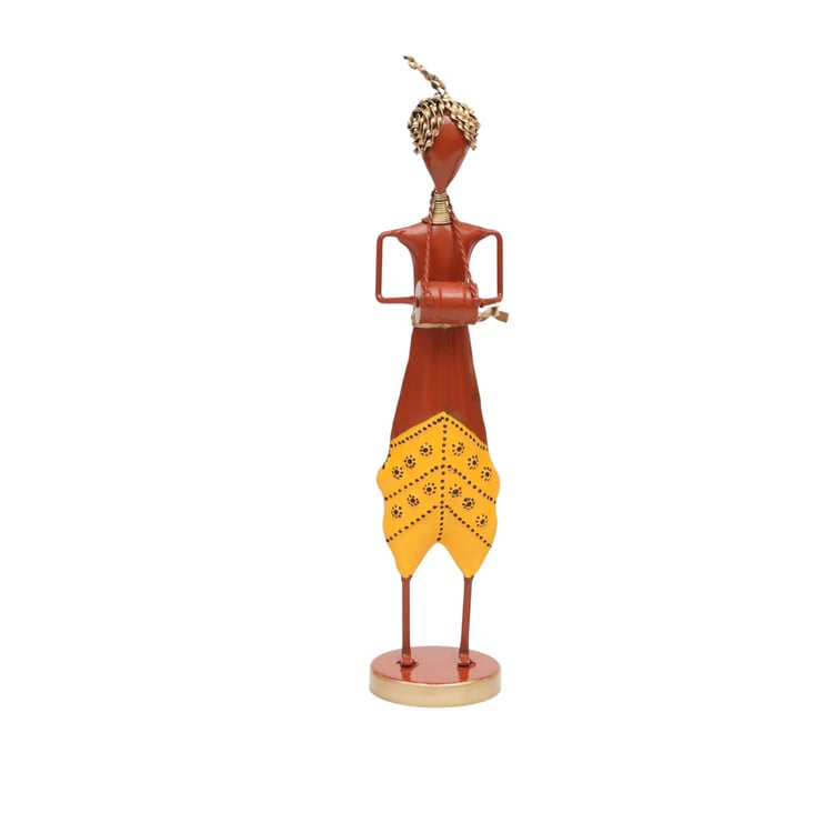 VEDAS Mystical Indiana Metal Dhol Figurine