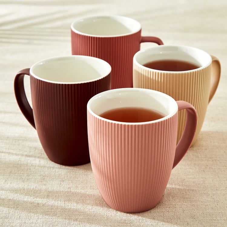 Calyx Bone China Ribbed Coffee Mug - 410ml